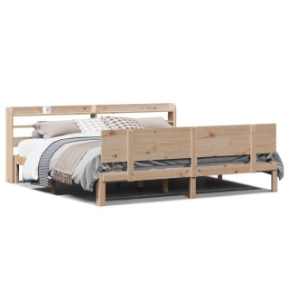 VidaXL Rama łóżka z wezgłowiem, 200x200 cm, lite drewno sosnowe