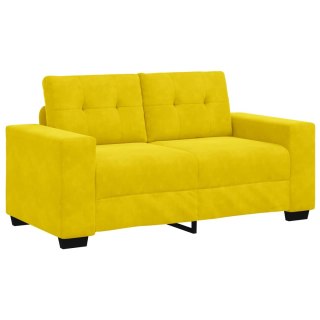 VidaXL Sofa dwuosobowa Żółty 160 cm Aksamit
