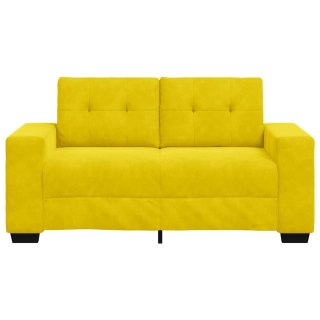 VidaXL Sofa dwuosobowa Żółty 160 cm Aksamit