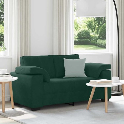 Sofa dwuosobowa, ciemnozielona, 160x77x82 cm, aksamit