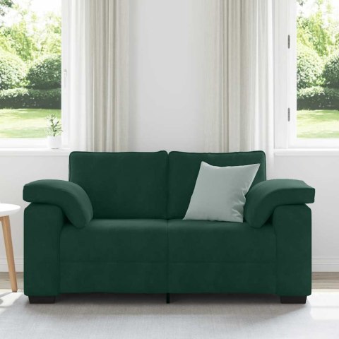 Sofa dwuosobowa, ciemnozielona, 160x77x82 cm, aksamit
