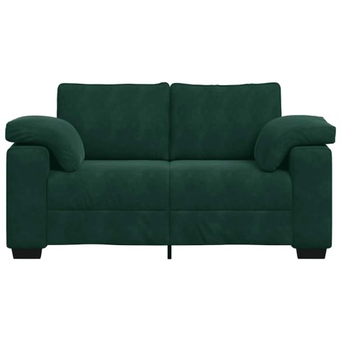 Sofa dwuosobowa, ciemnozielona, 160x77x82 cm, aksamit