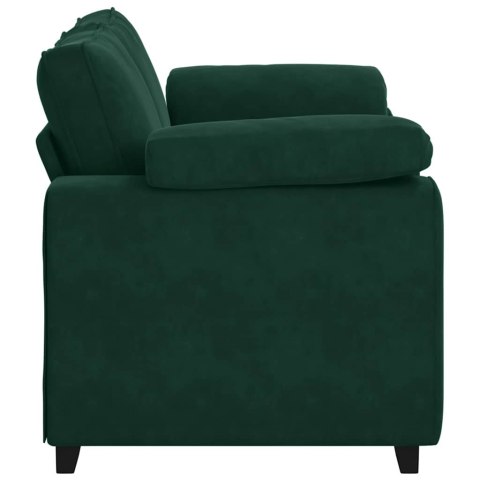 Sofa dwuosobowa, ciemnozielona, 160x77x82 cm, aksamit