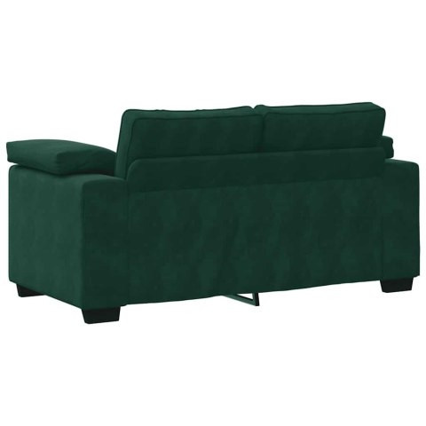 Sofa dwuosobowa, ciemnozielona, 160x77x82 cm, aksamit