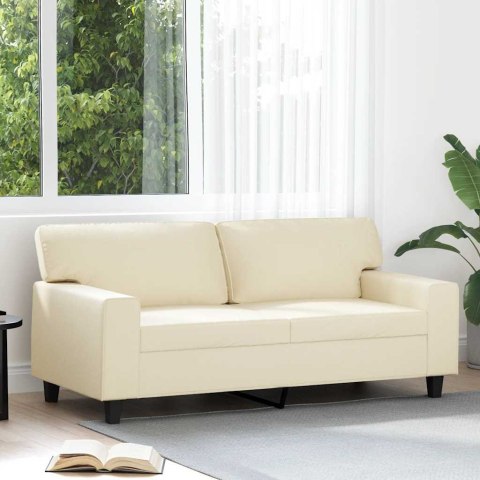 2-osobowa sofa, kremowy, 140 cm, sztuczna skóra