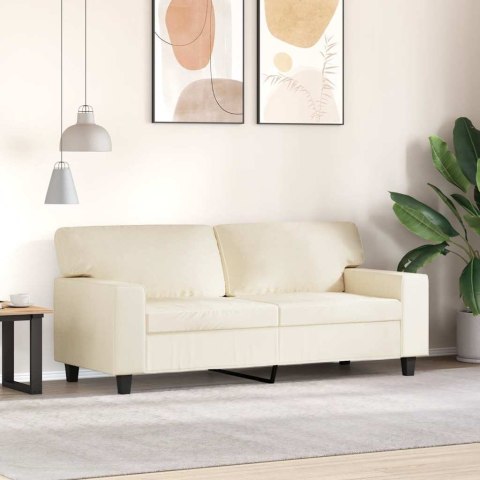 2-osobowa sofa, kremowy, 140 cm, sztuczna skóra