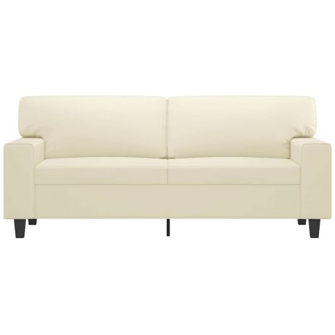 2-osobowa sofa, kremowy, 140 cm, sztuczna skóra