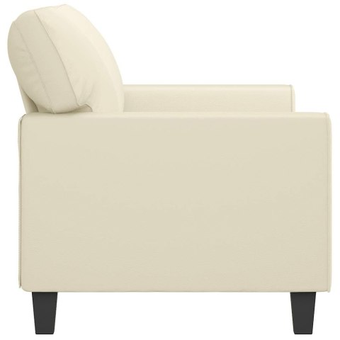 2-osobowa sofa, kremowy, 140 cm, sztuczna skóra