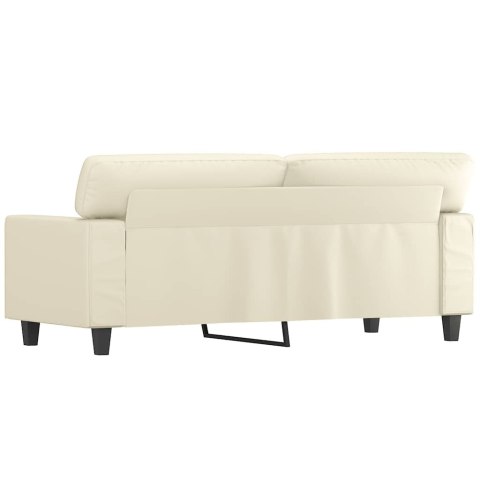 2-osobowa sofa, kremowy, 140 cm, sztuczna skóra