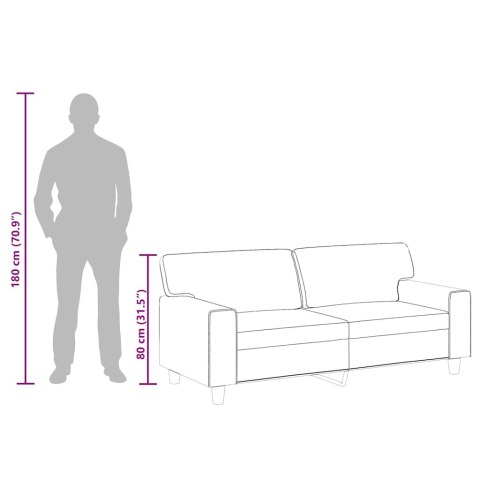 2-osobowa sofa, kremowy, 140 cm, sztuczna skóra