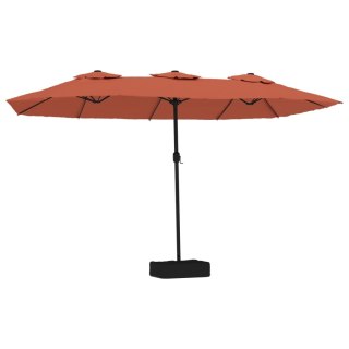 Podwójny parasol ogrodowy, terakotowy, 449x265 cm