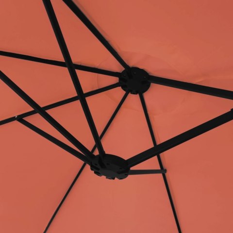 Podwójny parasol ogrodowy, terakotowy, 449x265 cm