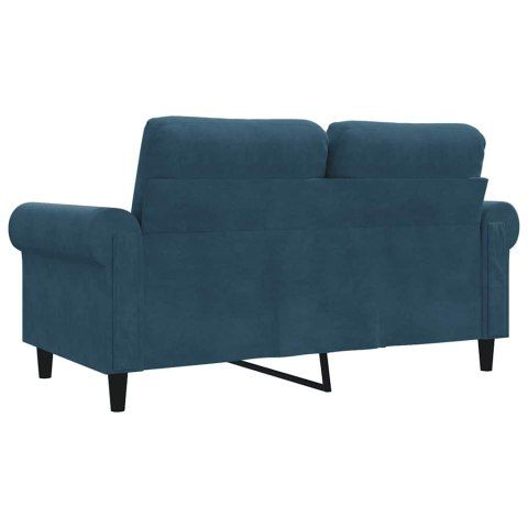 Sofa 2-osobowa, niebieski, 120 cm, tapicerowana aksamitem