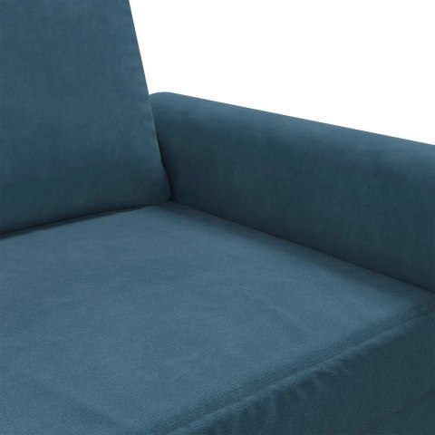 Sofa 2-osobowa, niebieski, 120 cm, tapicerowana aksamitem
