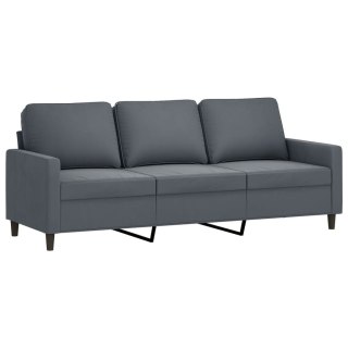 VidaXL Sofa 3-osobowa, ciemnoszara, 180 cm, obita aksamitem