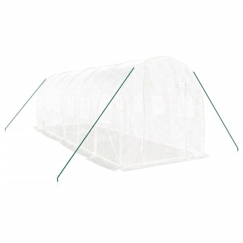 Szklarnia ze stalową ramą, biała, 12 m² 6x2x2 m
