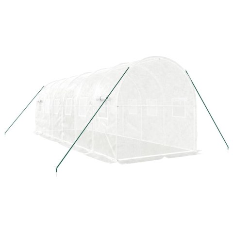 Szklarnia ze stalową ramą, biała, 12 m² 6x2x2 m