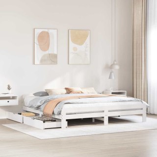 VidaXL Łóżko bez materaca, białe, 200x200 cm, lite drewno sosnowe