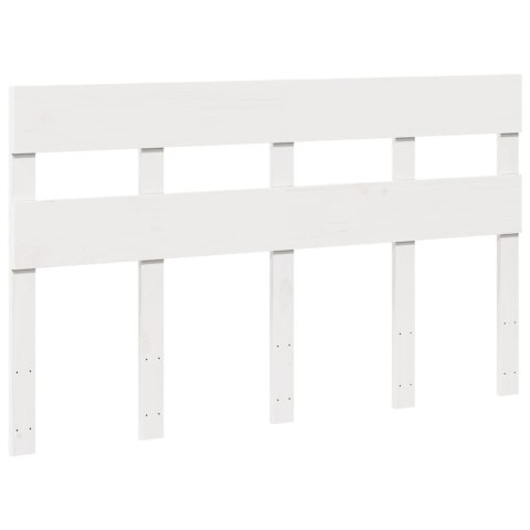Rama łóżka bez materaca, biała, 140x200 cm, lite drewno sosnowe