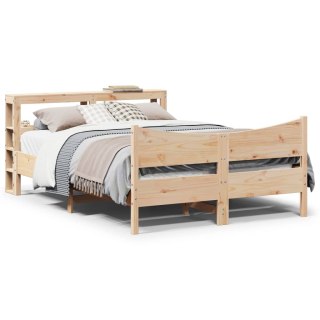 VidaXL Rama łóżka z wezgłowiem, 140x200 cm, lite drewno sosnowe