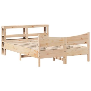 VidaXL Rama łóżka z wezgłowiem, 140x200 cm, lite drewno sosnowe