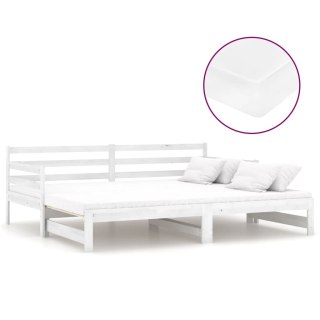 VidaXL Łóżko wysuwane, 2 x (90x200) cm, białe, lite drewno sosnowe