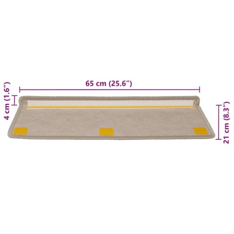 Maty na schody samoprzylepne sizal-look 30 szt. 65x21x4 cm