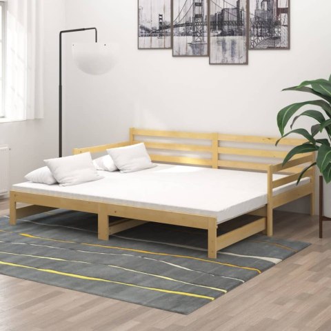 Łóżko wysuwane, 2 x (90x200) cm, lite drewno sosnowe