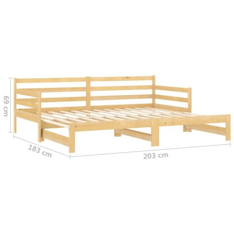 Łóżko wysuwane, 2 x (90x200) cm, lite drewno sosnowe