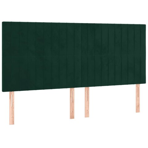 Rama łóżka bez materaca, ciemnozielone, 200x200 cm, aksamit