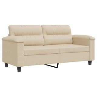 VidaXL Sofa 2-osobowa, kremowy, 140 cm, tapicerowana mikrofibrą
