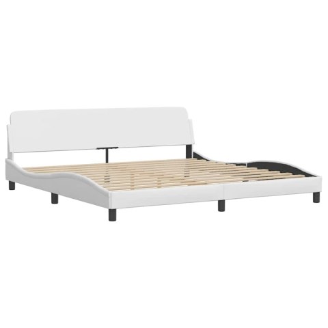 Rama łóżka, Viana, bez materaca, biała, 200x200 cm, sztuczna skóra