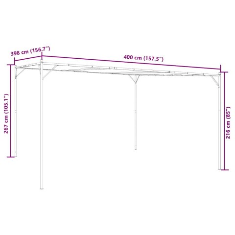 Altana, biała, 4x4 m, 180 g/m², tkanina i stal