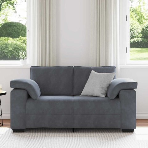 Sofa dwuosobowa Ciemnoszara 160x77x82 cm Aksamit