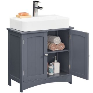 Szara szafka pod umywalkę MDF 60x30x60 cm do łazienki