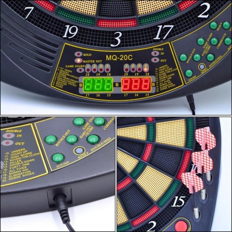 DART ELEKTRONICZNY EXETER LED 2 LICZNIKI 20 GIER ZASILACZ LOTKI BEST SPORTING