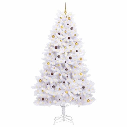 Sztuczna choinka Biały 138 x 138 x 300 cm PVC i Metal