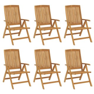 VidaXL Rozkładane krzesła ogrodowe, 6 szt., lite drewno tekowe