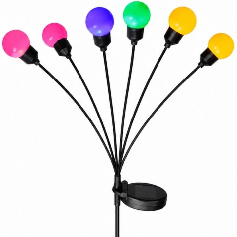 LAMPA SOLARNA TAŃCZĄCE NA WIETRZE KULECZKI KOLOROWE 6 LED 75CM XXL