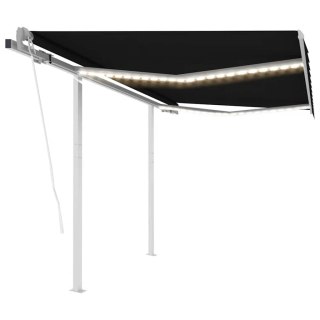 VidaXL Automatycznie zwijana markiza, LED i czujnik wiatru, 3,5x2,5 m