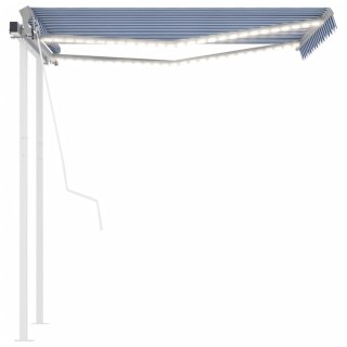 VidaXL Automatycznie zwijana markiza, LED i czujnik wiatru, 3,5x2,5 m