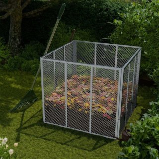 Kompostownik ogrodowy stalowy 800 l, ocynk, 100x100x80 cm