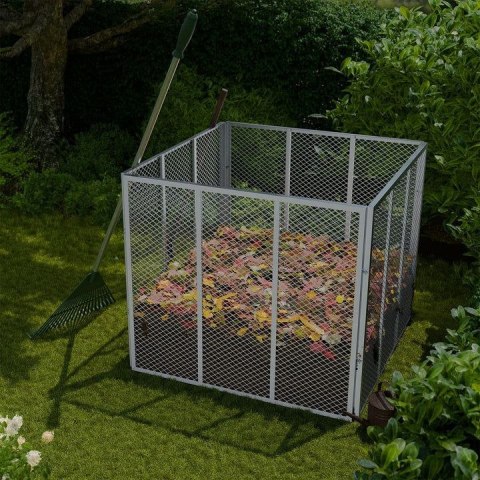 Kompostownik ogrodowy stalowy 800 l, ocynk, 100x100x80 cm