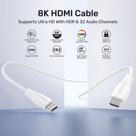 UNITEK KABEL HDMI 2.1 8K HDR BIAŁY 1,5M