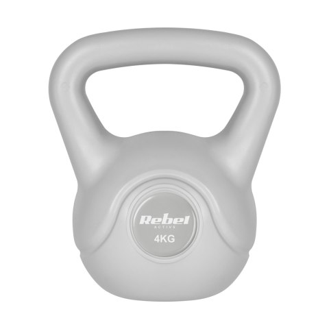Kettlebell bitumiczny 4 kg szary REBEL ACTIVE