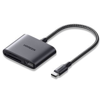 Czytnik kart UGREEN CM387 USB-C SD/microSD + USB (czarny)
