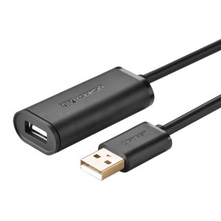 Kabel UGREEN USB-A-USB-A 10m USB 2.0 aktywny (czarny)