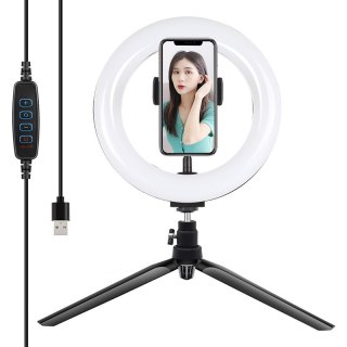 Lampa pierścieniowa LED PULUZ 20cm statyw uchwyt telefonu
