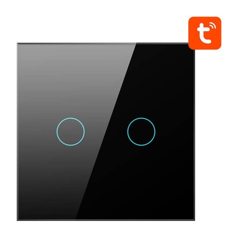 Włącznik światła AVATTO ZTS02-EU-B2 ZigBee 2-kanałowy (czarny)