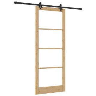 VidaXL Drzwi przesuwne Naturalny 93 x 232 cm